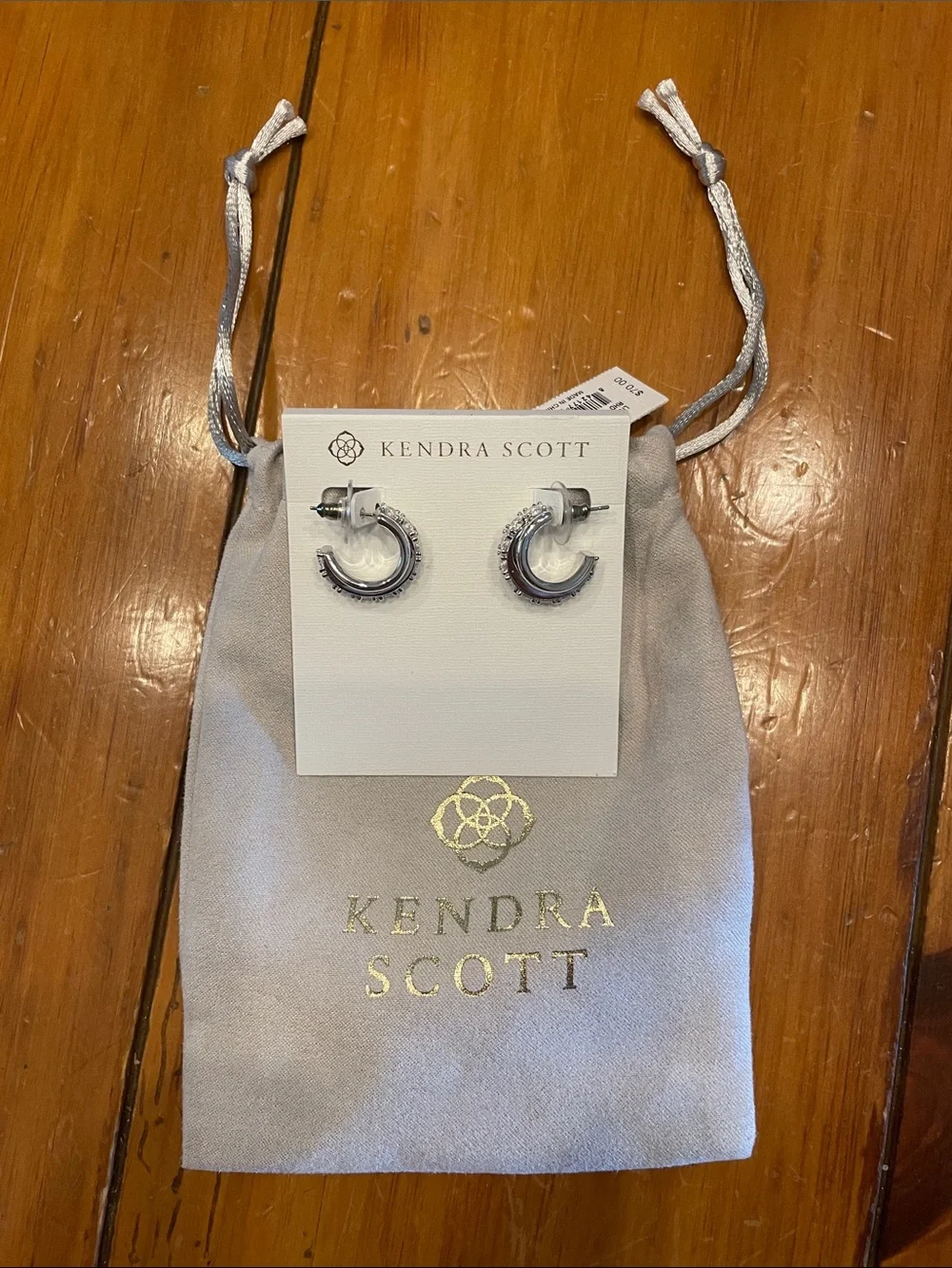 Kendra Scott Livy Huggie Earrings Rhodium Metal
